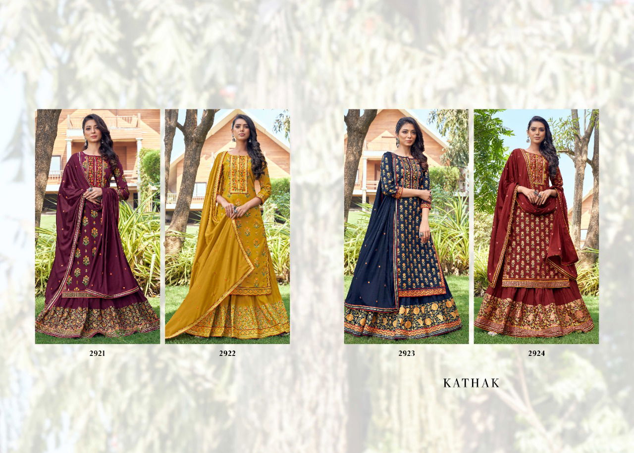 Rangoon Kathak Exclusive Latest Fancy Designer Pure Cotton Print with khatli Hand Work Designer Dress Material Collection
